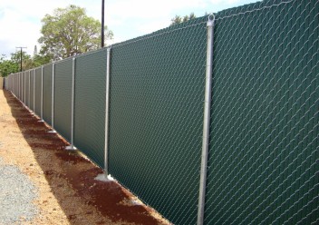 Chain Link, Fence, Slats - 1