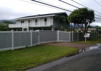 Grey Vinyl Driveway Gate